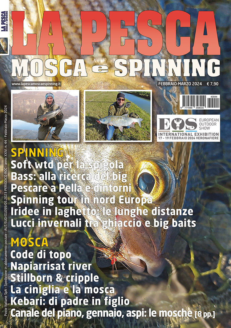 la pesca mosca e spinning - copertina rivista -Febbraio-Marzo 2024